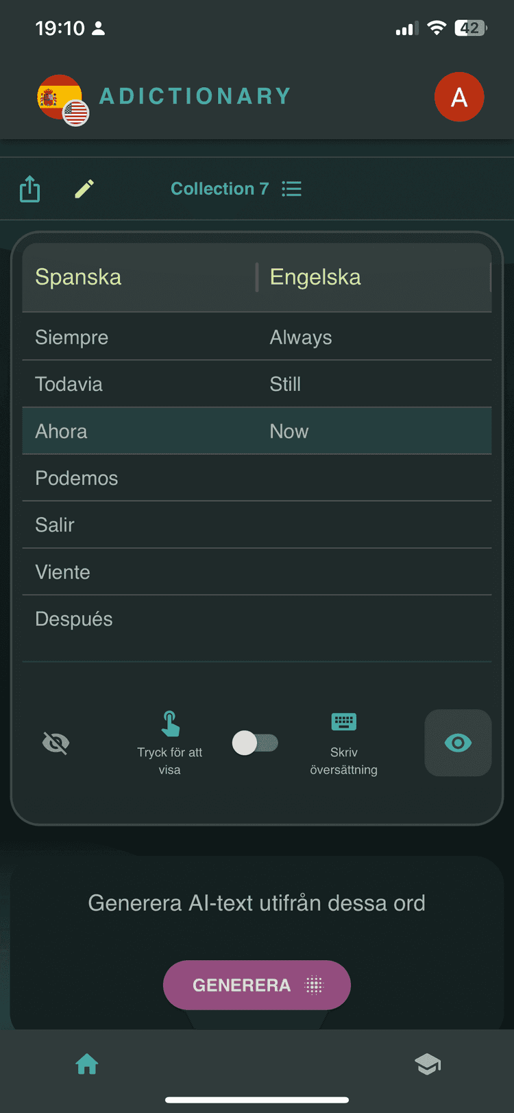 Aictionary feature