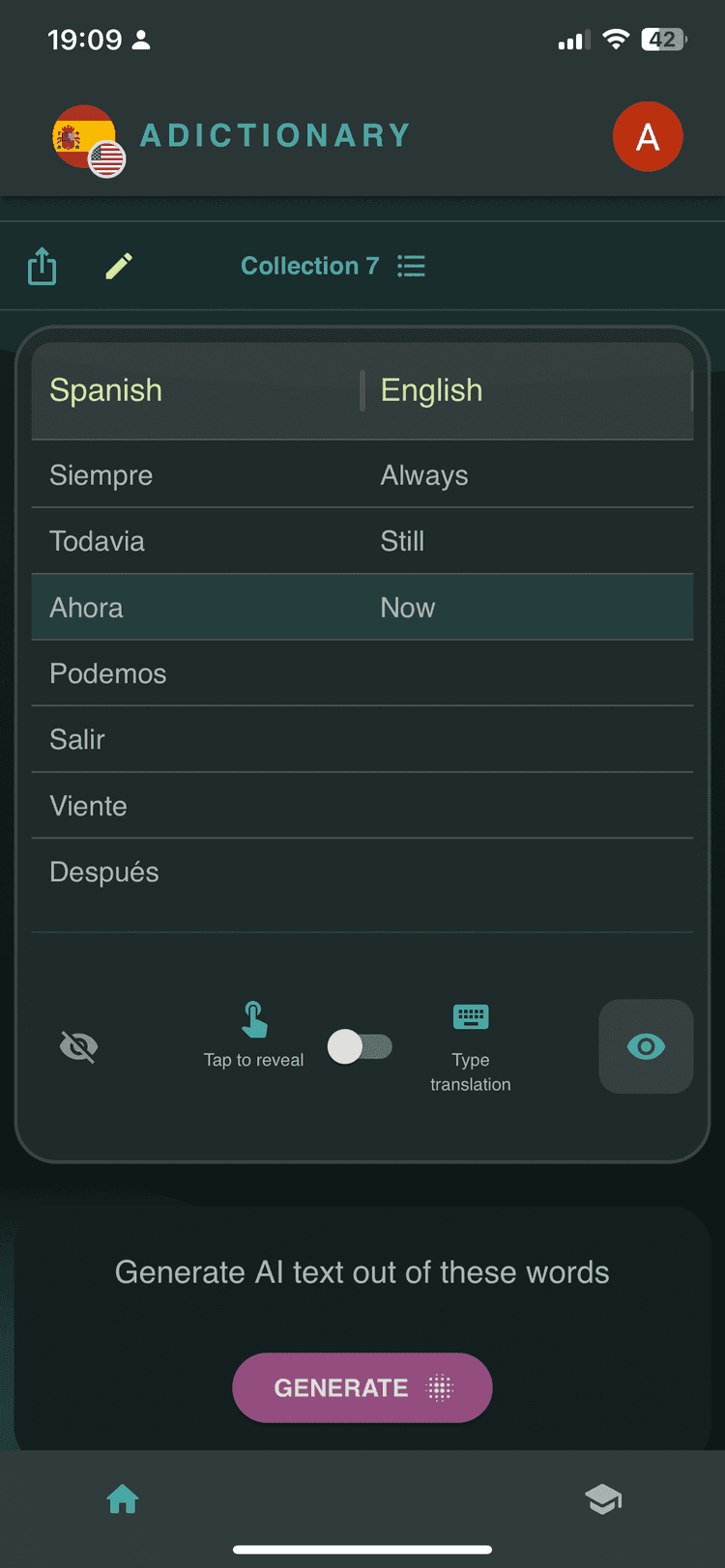 Aictionary feature