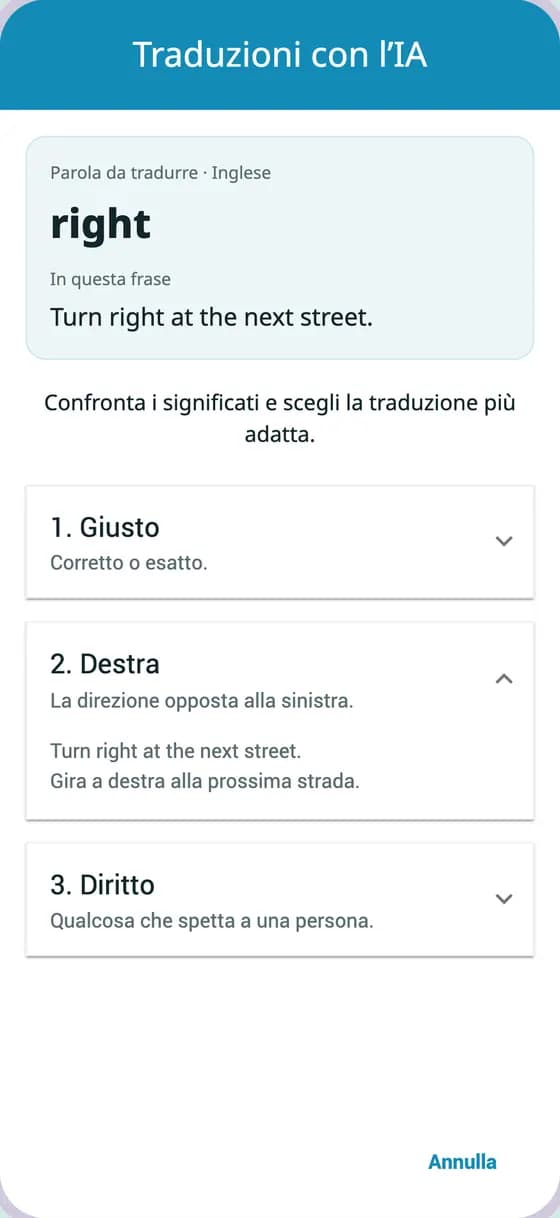 Opzioni di traduzione in italiano della parola inglese right con esempi in contesto