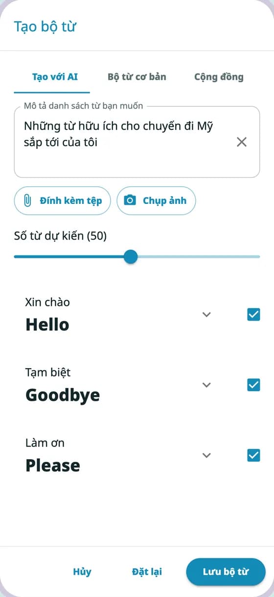 Tạo bộ sưu tập từ mới với AI trong A-Dictionary